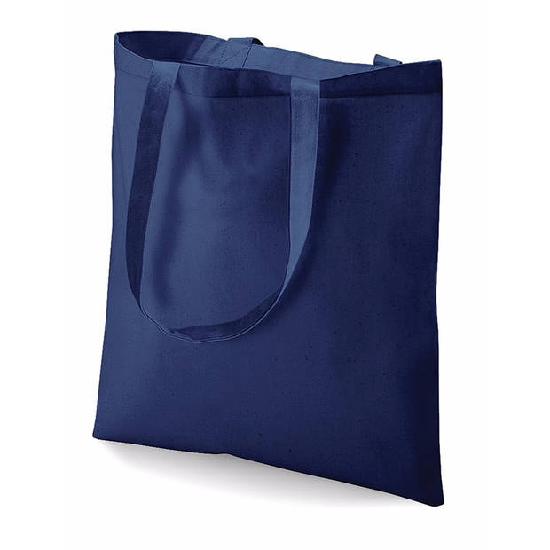 Draagtasje met hengsels - donkerblauw - 42 x 38 cm - katoen - 10 liter - boodschappen - gymtas - Shoppers