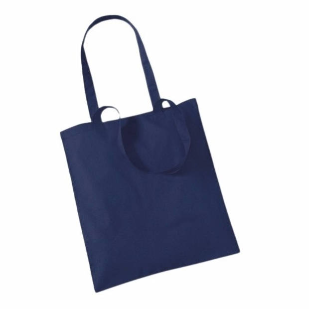 Draagtasje met hengsels - donkerblauw - 42 x 38 cm - katoen - 10 liter - boodschappen - gymtas - Shoppers