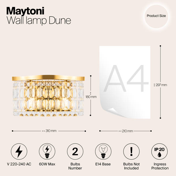 Maytoni - Wandlamp Dune - Goud