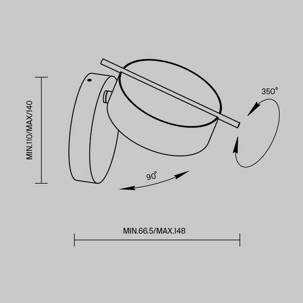 Maytoni - Wandlamp Nuance - Wit en messing - Ø10