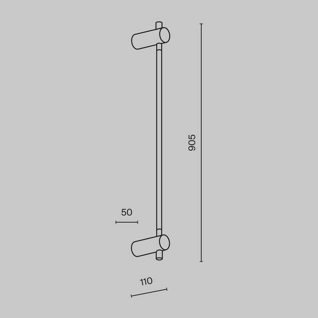 Maytoni - Wandlamp Rotta - Zwart - Ø5