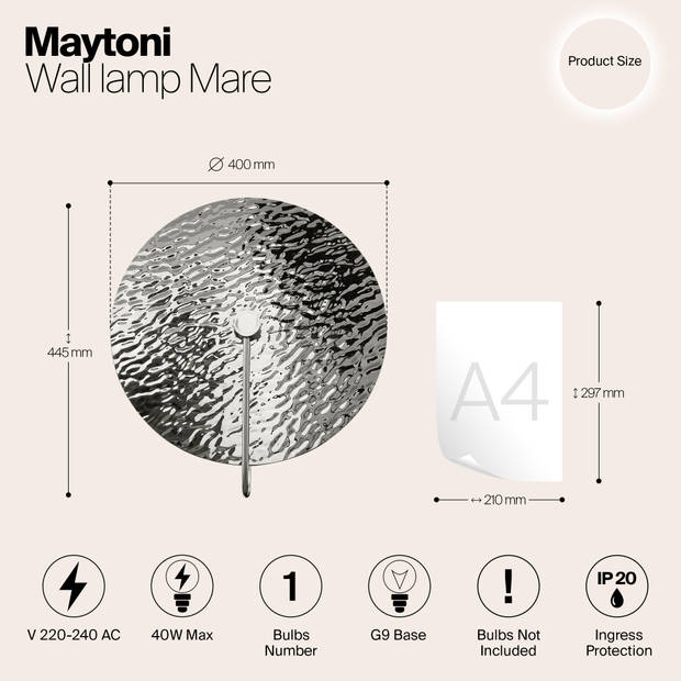 Maytoni - Wandlamp Mare - Chroom - Ø40