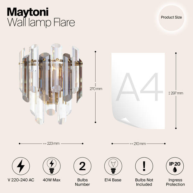 Maytoni - Wandlamp Flare - Goud