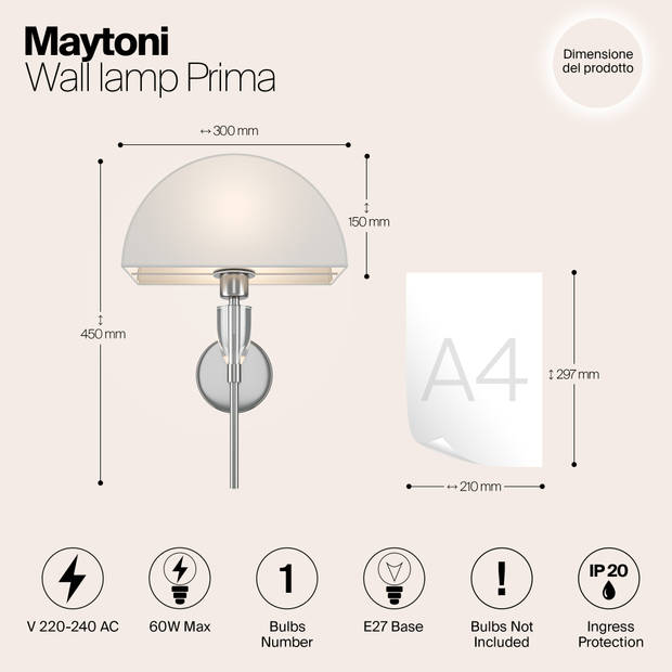 Maytoni - Wandlamp Prima - Chroom