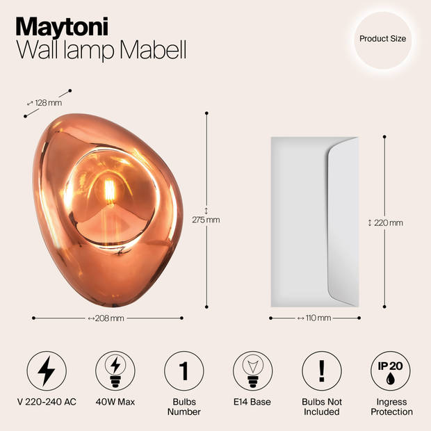 Maytoni - Wandlamp Mabell - Zwart