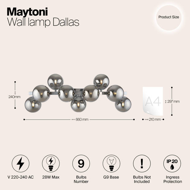 Maytoni - Wandlamp Dallas - Chroom