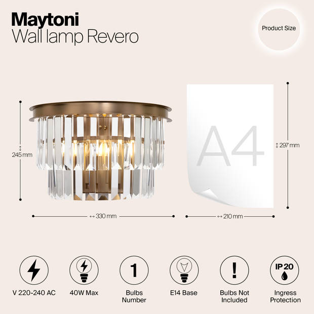 Maytoni - Wandlamp Revero - Messing