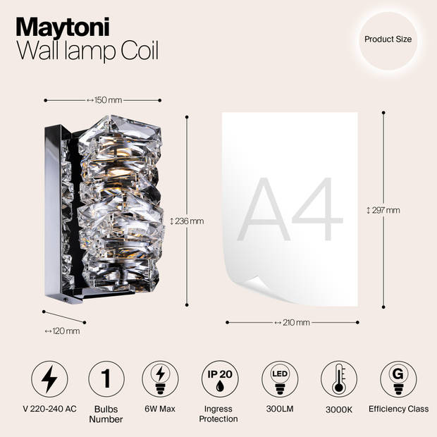 Maytoni - Wandlamp Coil - Chroom