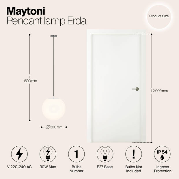 Maytoni Outdoor - Hanglamp Erda - Wit - Ø30