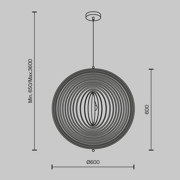 Maytoni - Hanglamp Roots - Zwart - Ø60