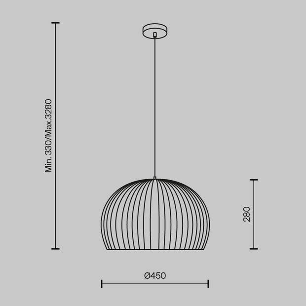 Maytoni - Hanglamp Roots - Zwart - Ø45