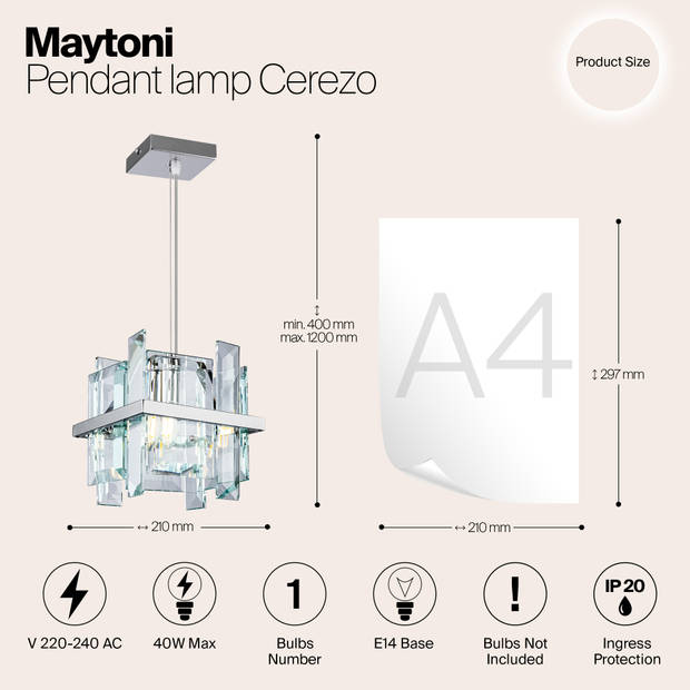 Maytoni - Hanglamp Cerezo - Chroom