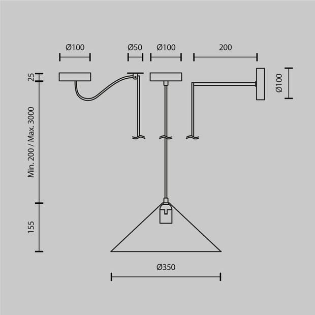 Maytoni - Hanglamp Basic colors - Zwart - Ø35