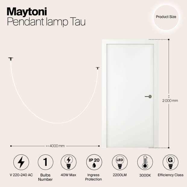 Maytoni - Hanglamp Tau - Zwart