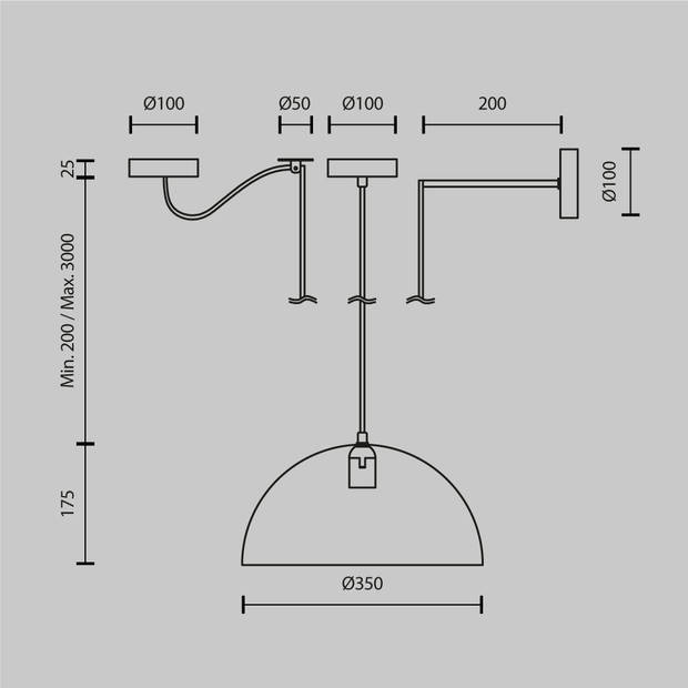 Maytoni - Hanglamp Basic colors - Zwart - Ø35