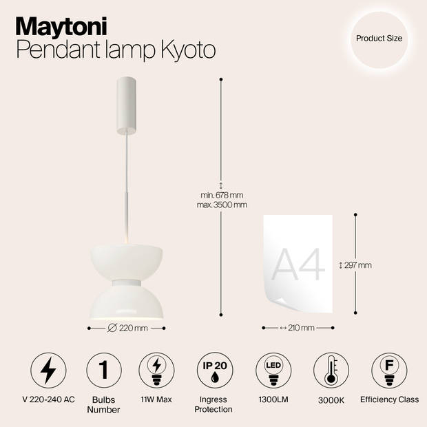 Maytoni - Hanglamp Kyoto - Wit - Ø22