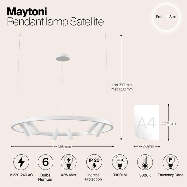 Maytoni - Hanglamp Satellite - Wit