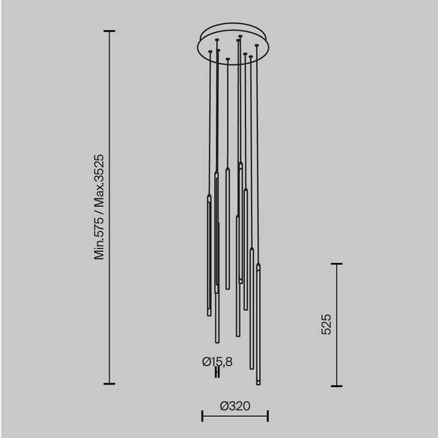 Maytoni - Hanglamp Light stick - Messing - Ø35