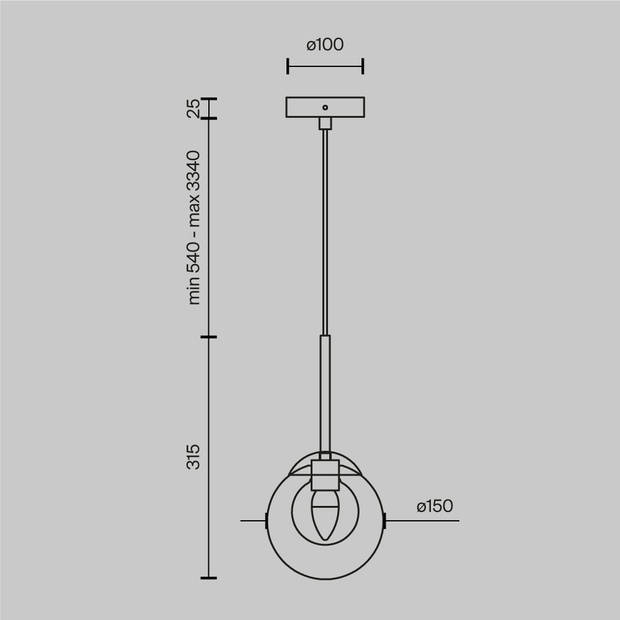 Maytoni - Hanglamp Basic form - Goud - Ø15