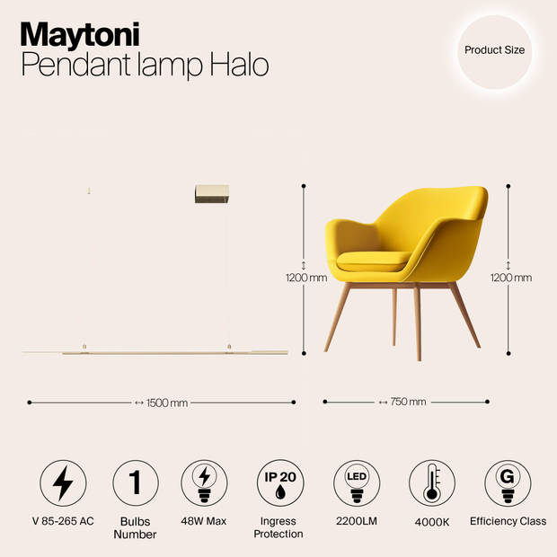 Maytoni - Hanglamp Halo - Messing