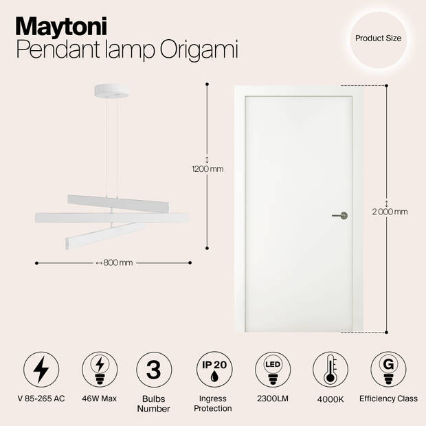 Maytoni - Hanglamp Origami - Wit