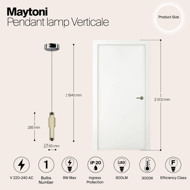 Maytoni - Hanglamp Verticale - Chroom - Ø12