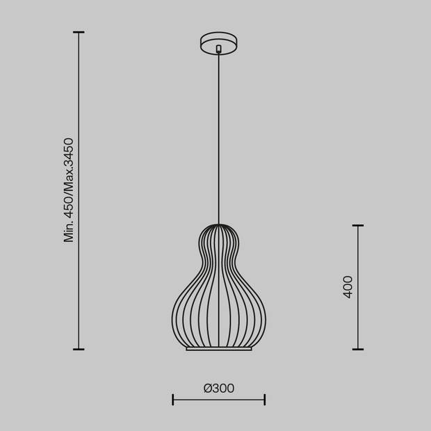 Maytoni - Hanglamp Roots - Zwart - Ø30