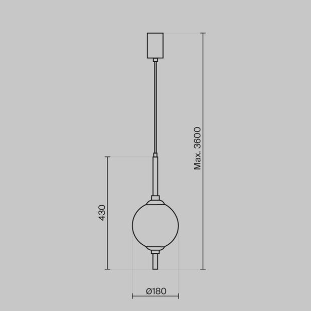 Maytoni - Hanglamp The Sixth Sense - Zwart - Ø18