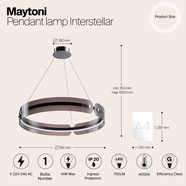 Maytoni - Hanglamp Interstellar - Grijs - Ø81,6