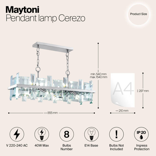 Maytoni - Hanglamp Cerezo - Chroom