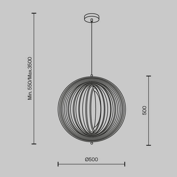 Maytoni - Hanglamp Roots - Zwart - Ø50