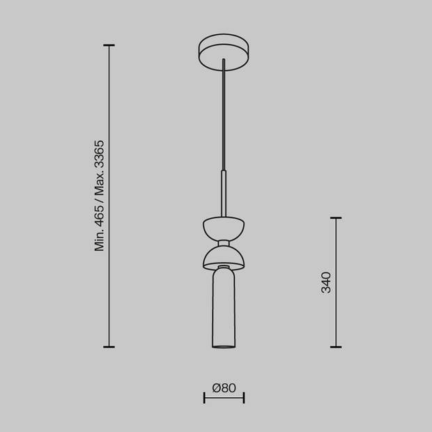 Maytoni - Hanglamp Kyoto - Zwart - Ø10