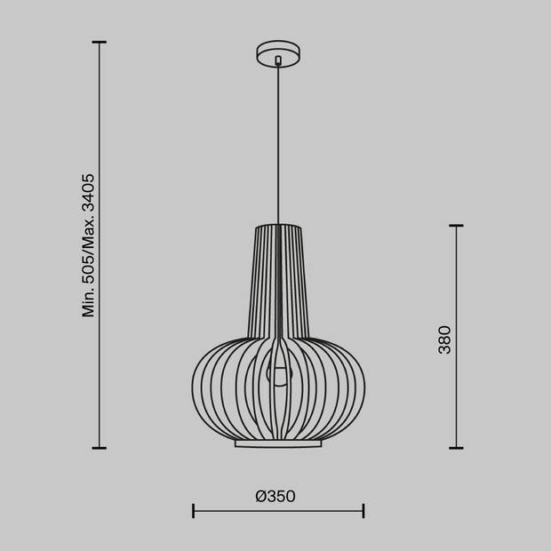 Maytoni - Hanglamp Roots - Zwart - Ø35