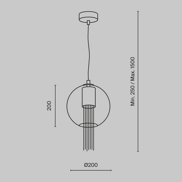 Maytoni - Hanglamp Flusso - Brons - Ø20