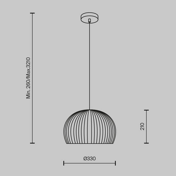 Maytoni - Hanglamp Roots - Zwart - Ø33