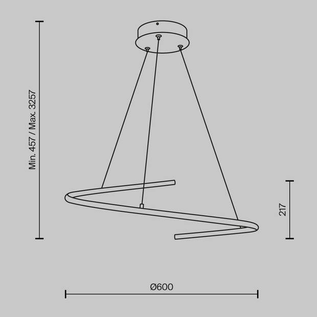 Maytoni - Hanglamp Curve - Messing - Ø60