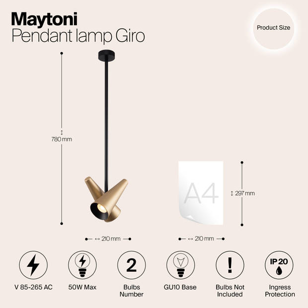 Maytoni - Hanglamp Giro - Messing - Ø21