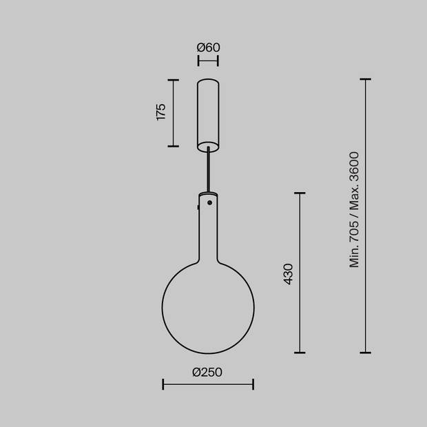 Maytoni - Hanglamp Nebula - Zwart - Ø25