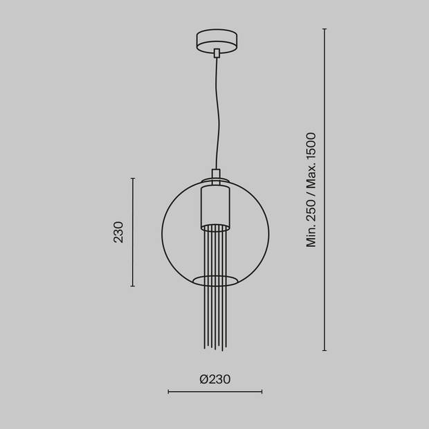 Maytoni - Hanglamp Flusso - Brons - Ø25