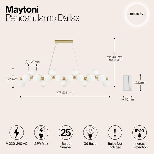 Maytoni - Hanglamp Dallas - Goud