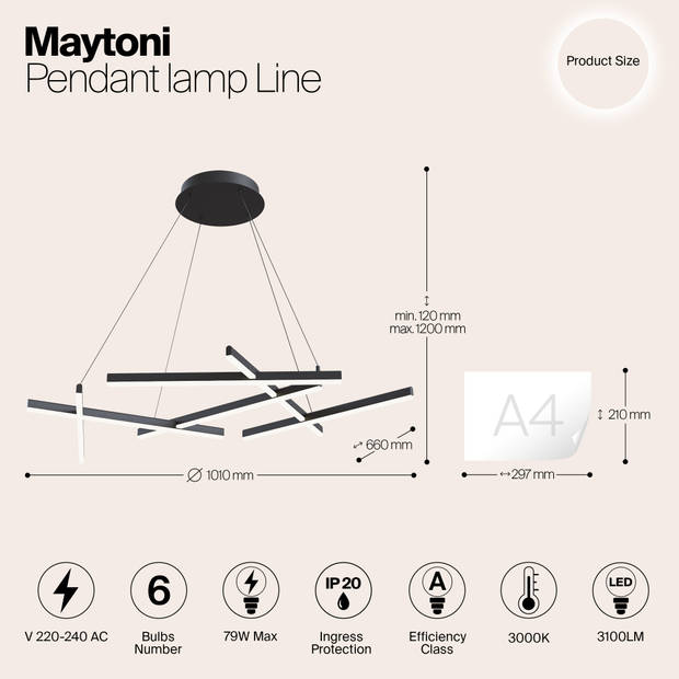 Maytoni - Hanglamp Line - Zwart