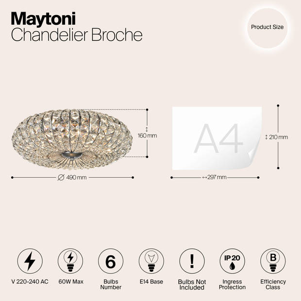 Maytoni - Kroonluchter Broche - Nikkel - Ø49