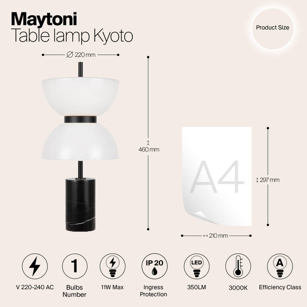 Maytoni - Tafellamp Kyoto - Zwart - Ø22