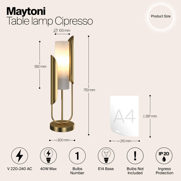 Maytoni - Tafellamp ?ipresso - Goud - Ø20