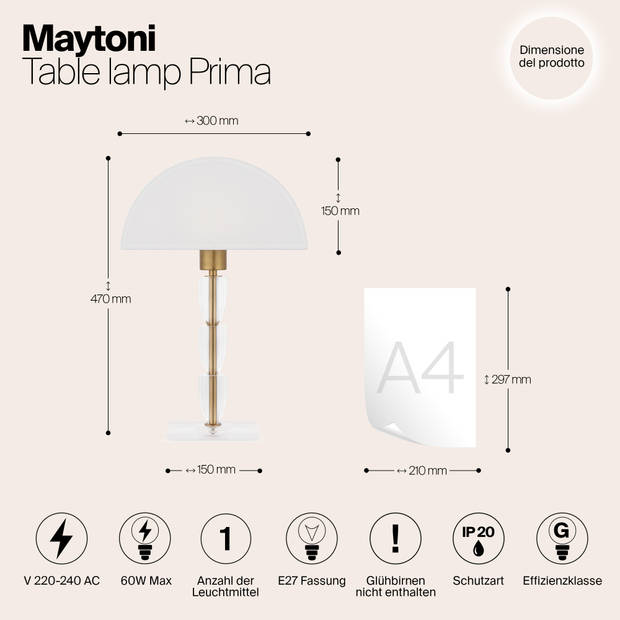 Maytoni - Tafellamp Prima - Messing