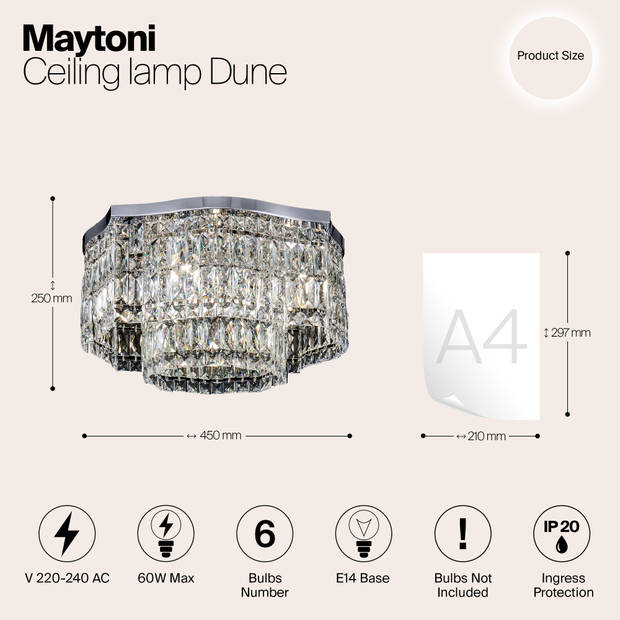 Maytoni - Plafondlamp Dune - Chroom