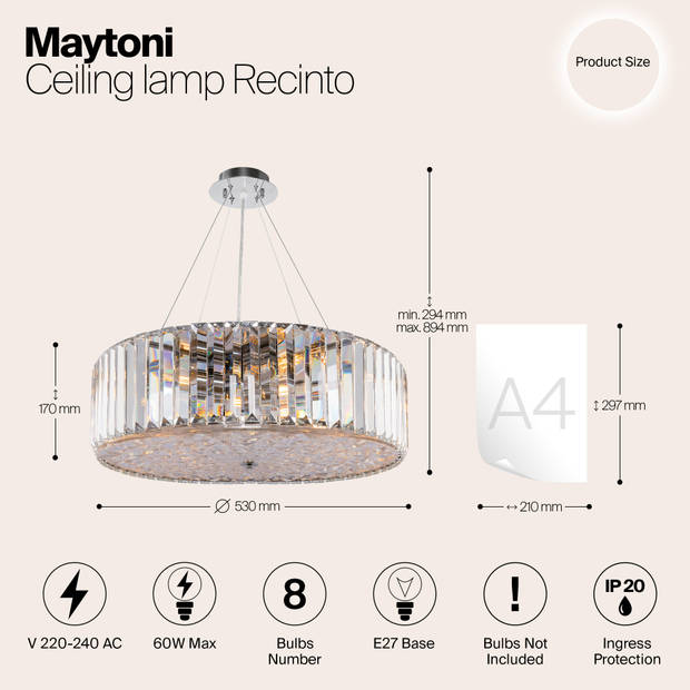 Maytoni - Plafondlamp Recinto - Chroom - Ø53