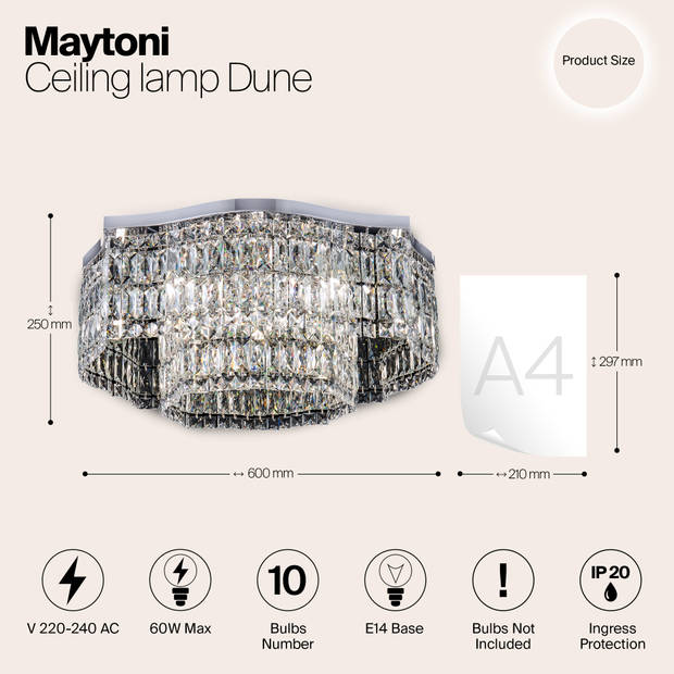 Maytoni - Plafondlamp Dune - Chroom