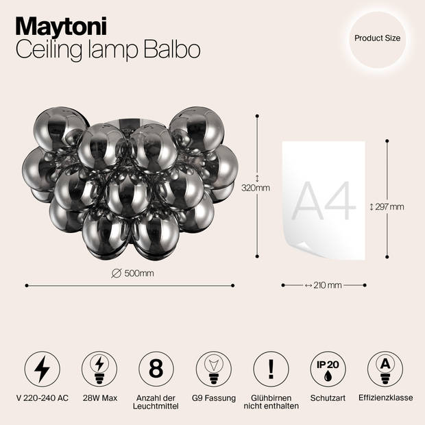 Maytoni - Plafondlamp Balbo - Nikkel - Ø50