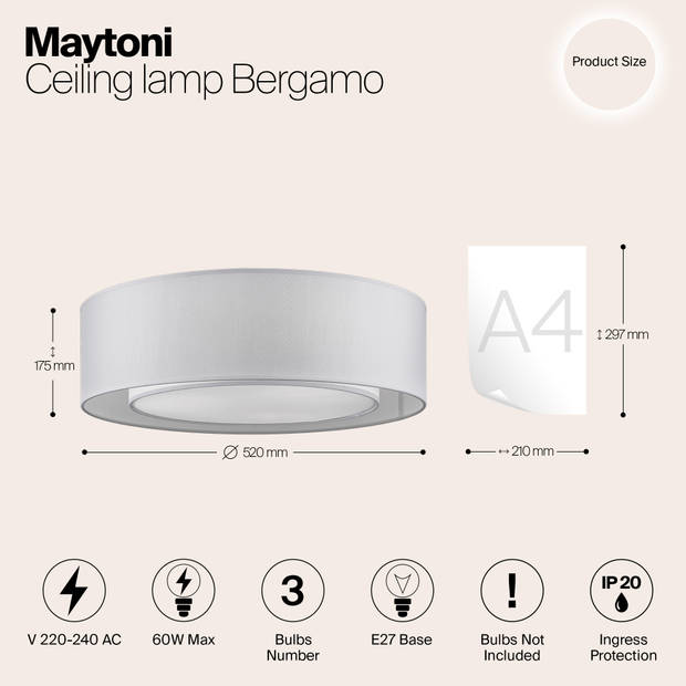 Maytoni - Plafondlamp Bergamo - Chroom - Ø52